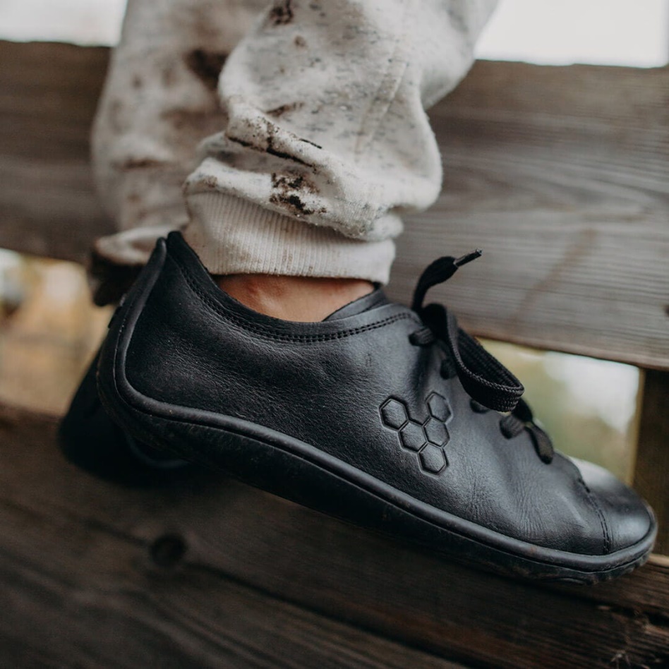 Vivobarefoot Addis School Kids Black